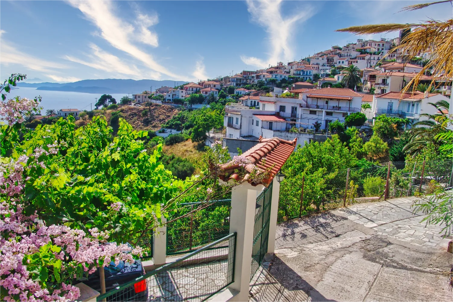 View of Glossa Village In Skopelos