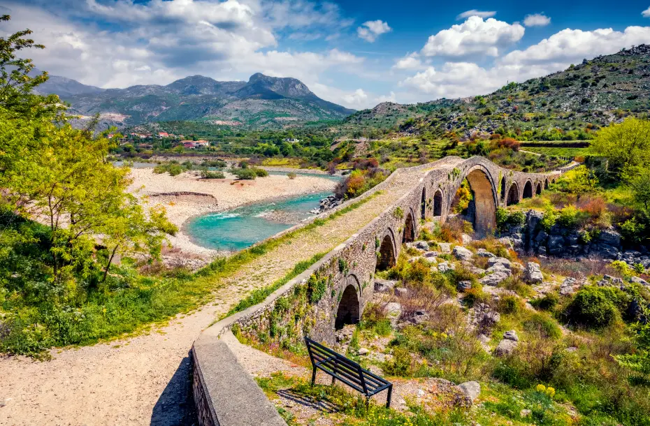 Old Mesi Bridge, Mes, east of Shkodër, Albania
