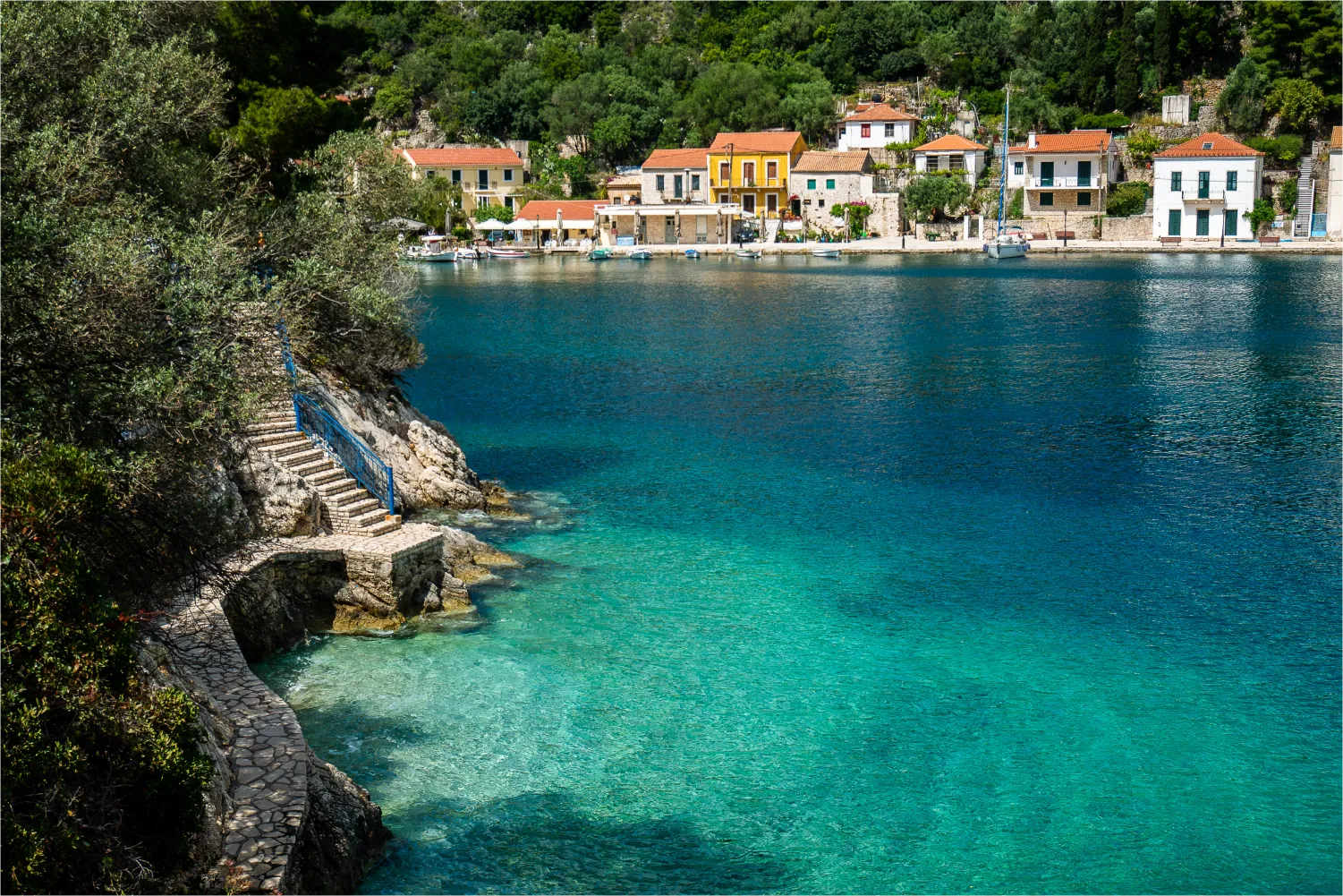 View of Kioni village in Ithaca