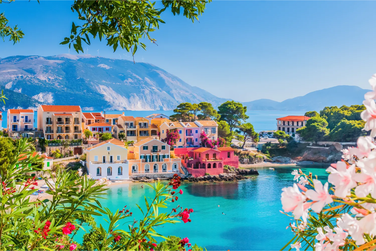The Colorful Village Of Assos In Kefalonia