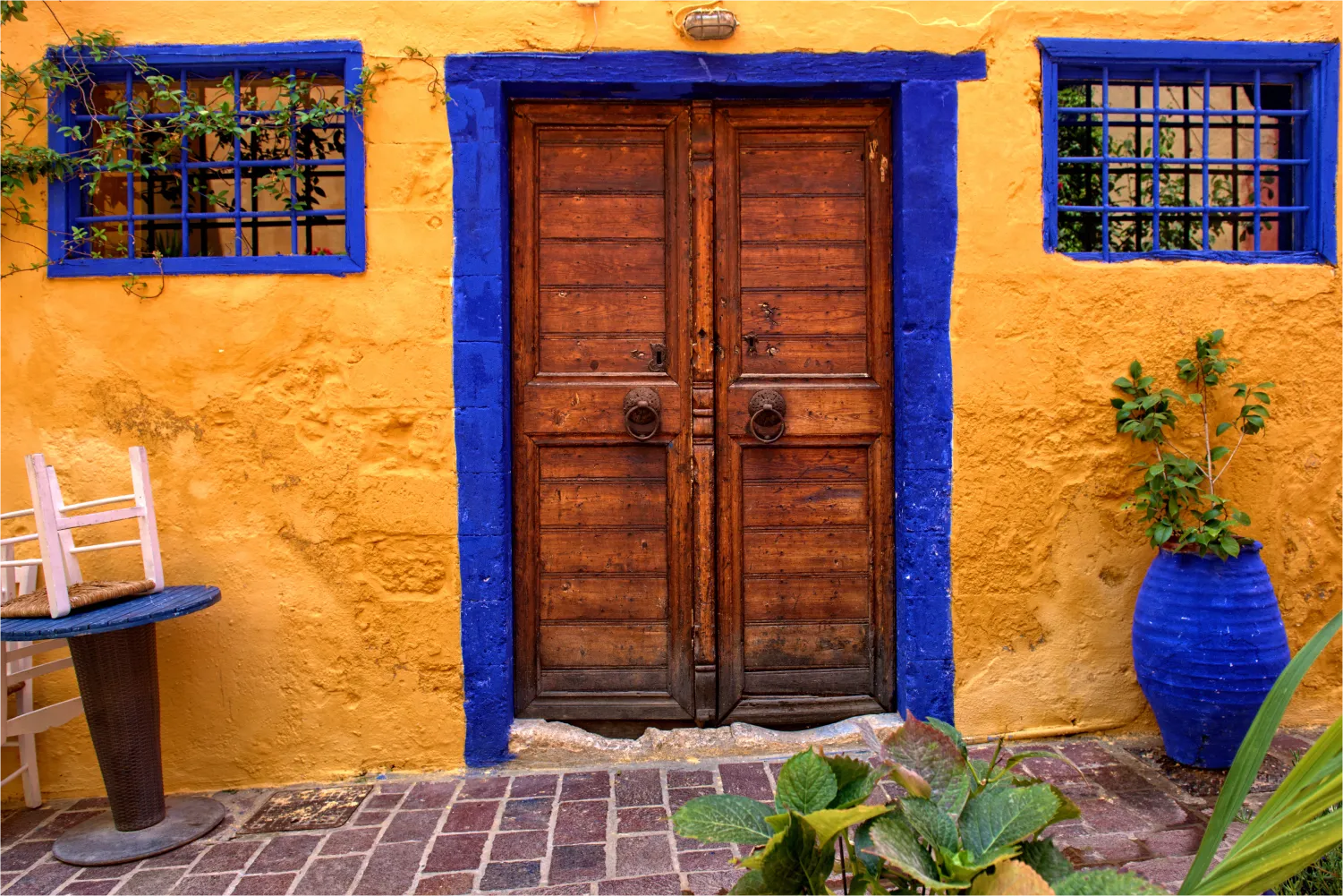 Colorful Wall And Doors in Samos village