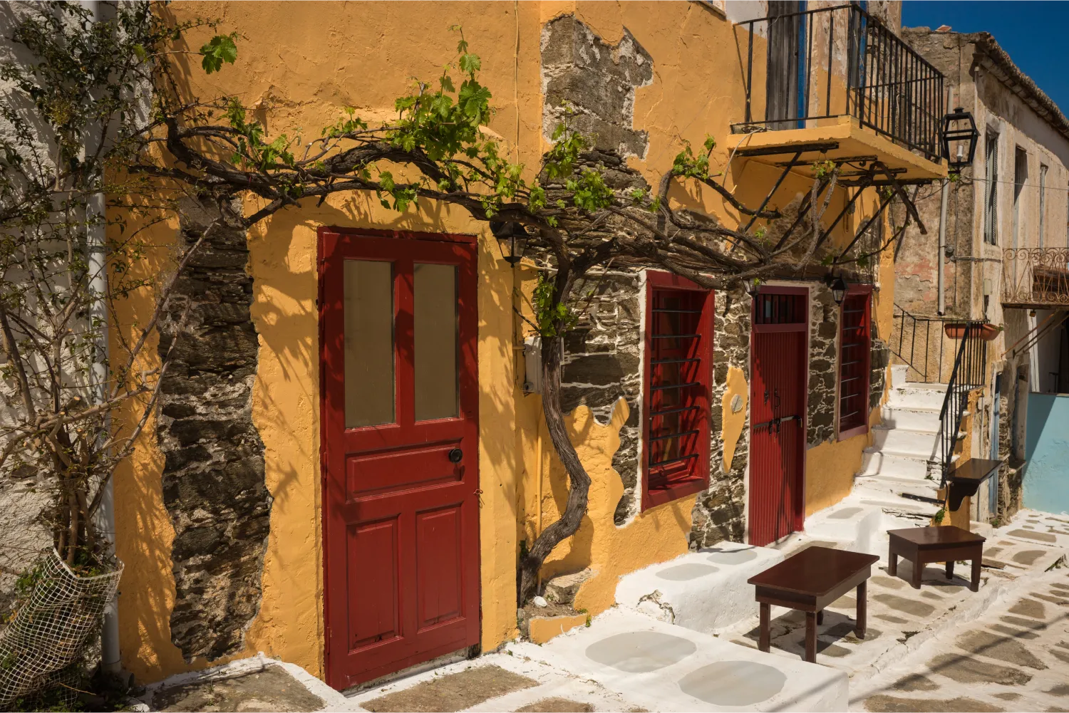 Colorful house in Kea (Tzia), Greece