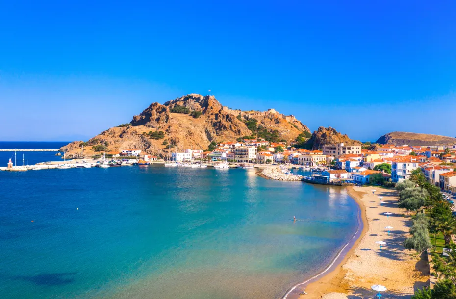View of Myrina village in Limnos