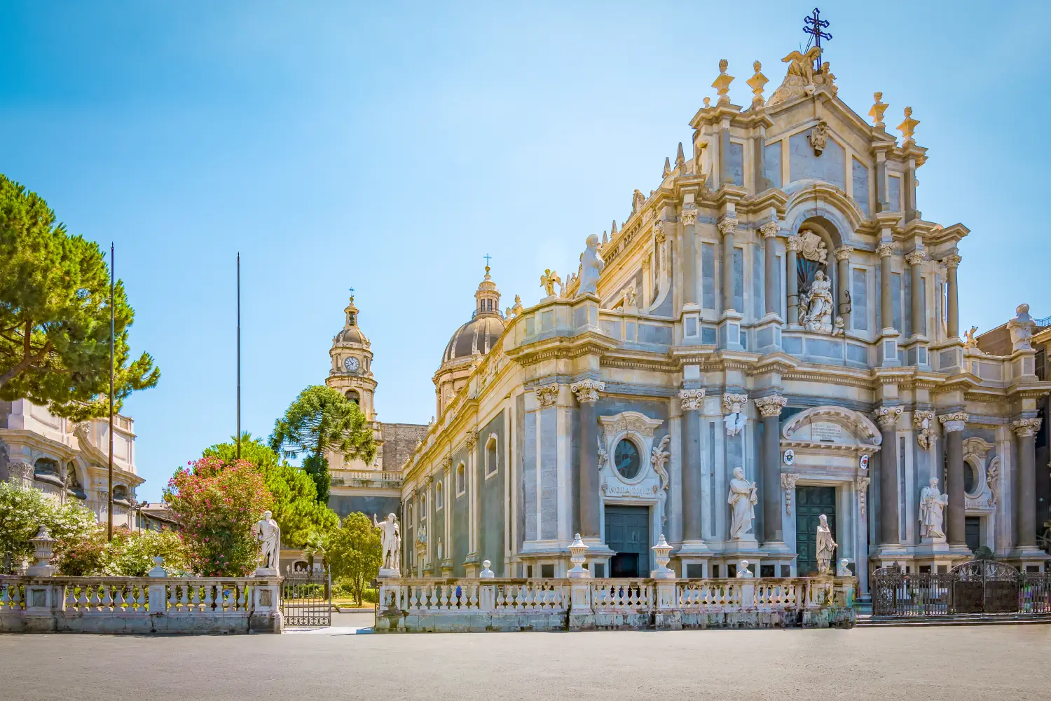 Piazza Del Duomo With Cathedral Of Santa Agatha In Catania, Sicily