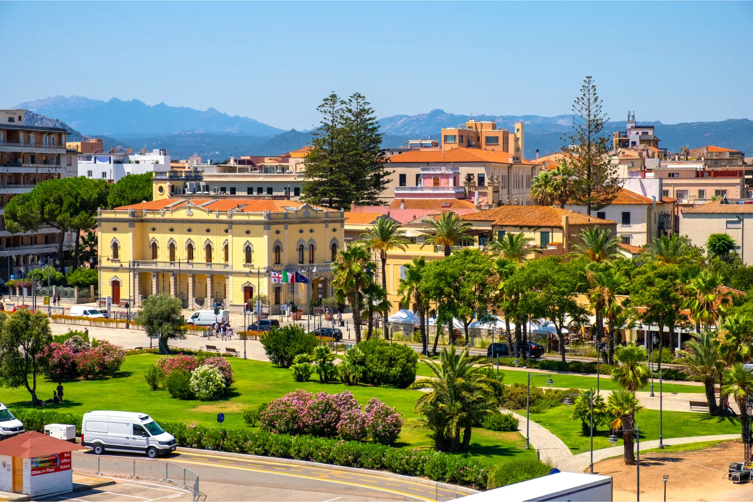 City Hall Municipio Di Olbia And Piazza Terranova Pausania Square In Historic Old Town Quarter of Olbia