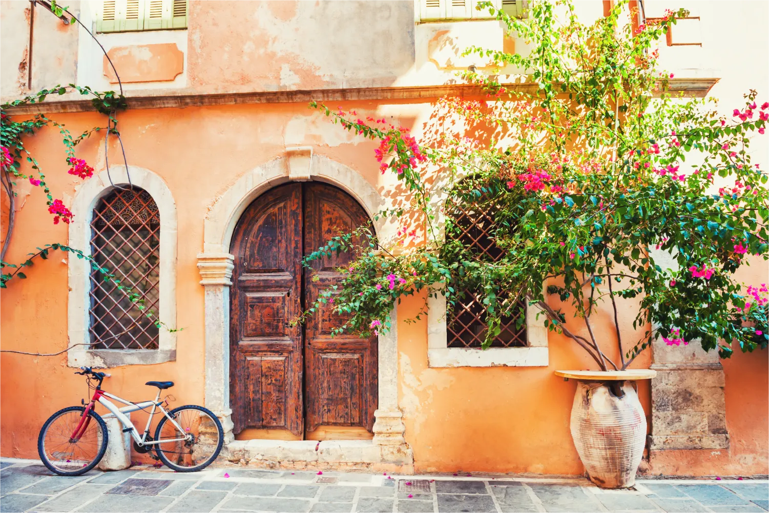 Beautiful Ancient and colorful Building In Chania, Crete