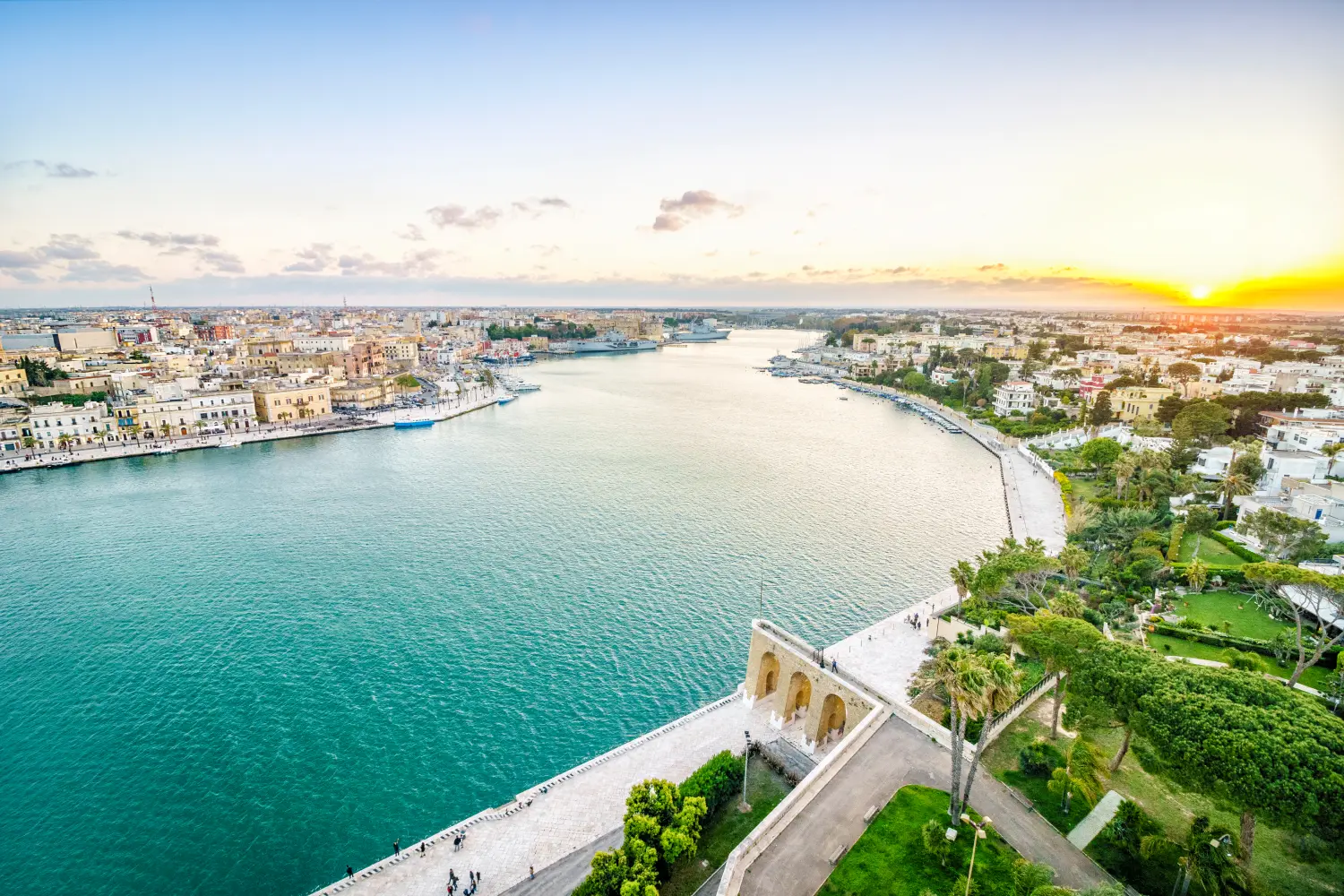 Magnificent coastal city and bay in Italy