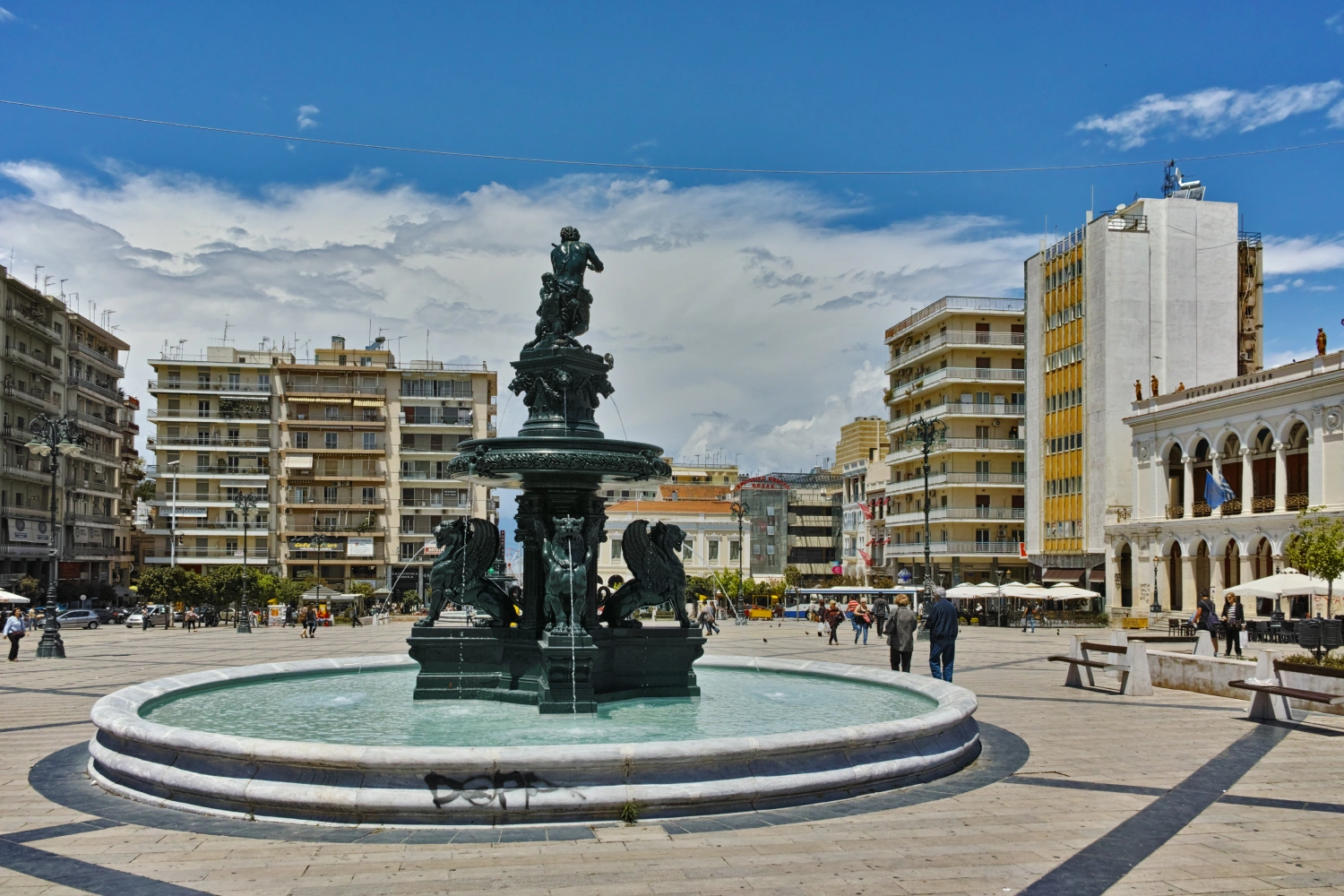The fountain at King George Square in Patras