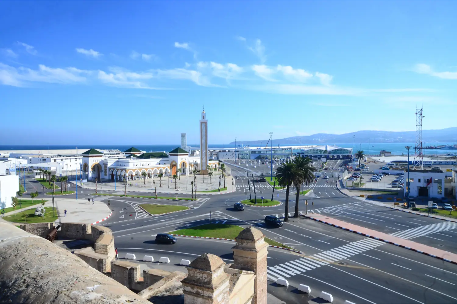 Tanger city streets and port area