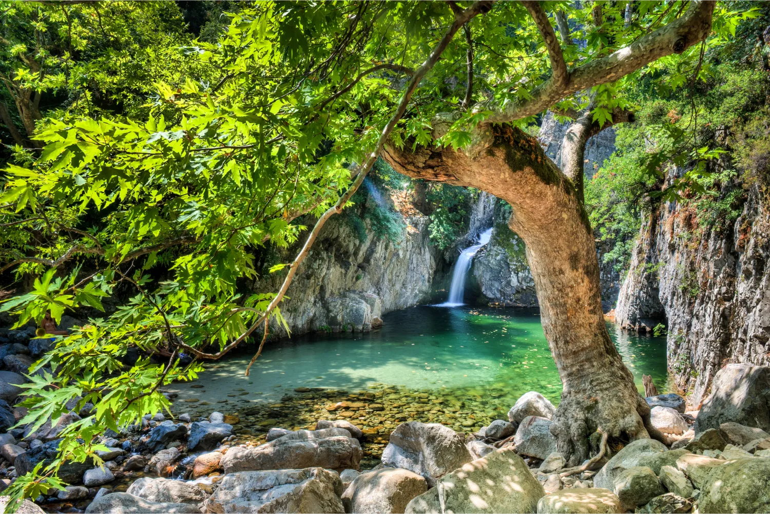 Mikres Vathres Waterfall in Samothraki