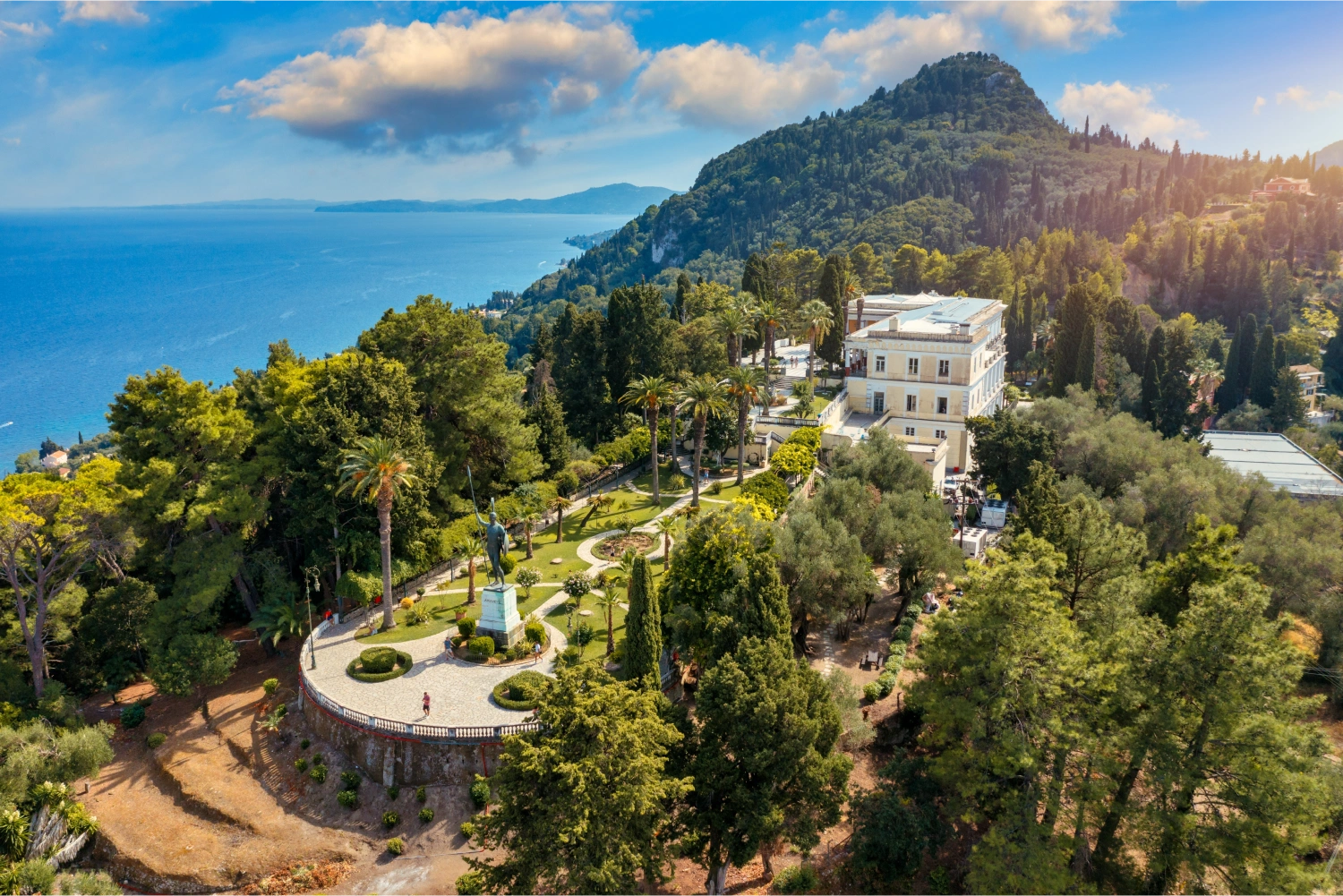 View of Achilleion Palace in Corfu Island