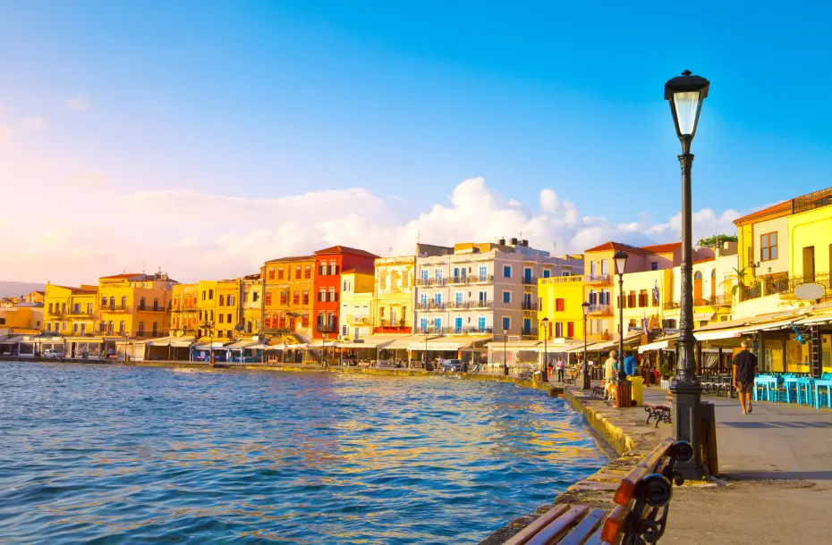 Sunset at the old port of Chania