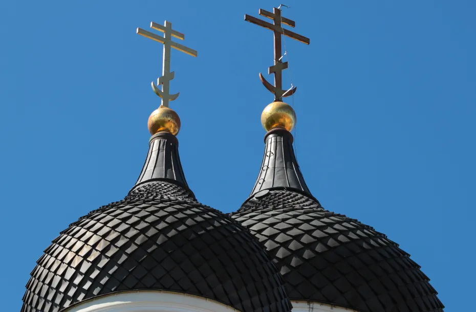 The impressive domes of Alexander Nevsky Cathedral in Tallinn, Estonia