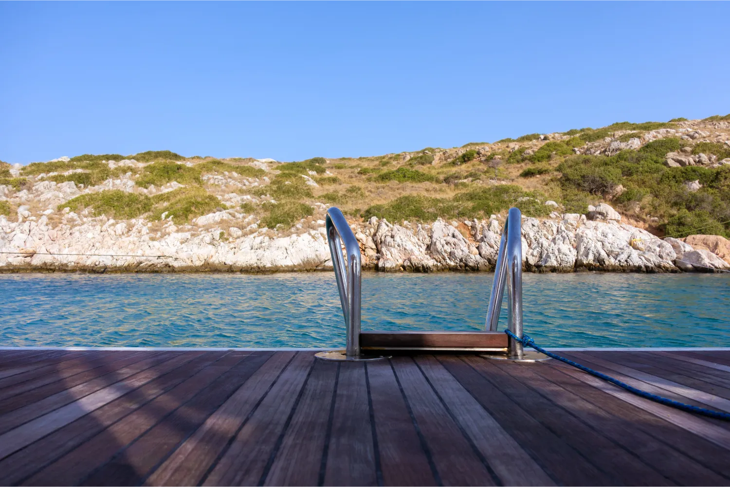 The Rear Deck Of A Sailing Yacht Over The Gorgeous Waters Of Arki