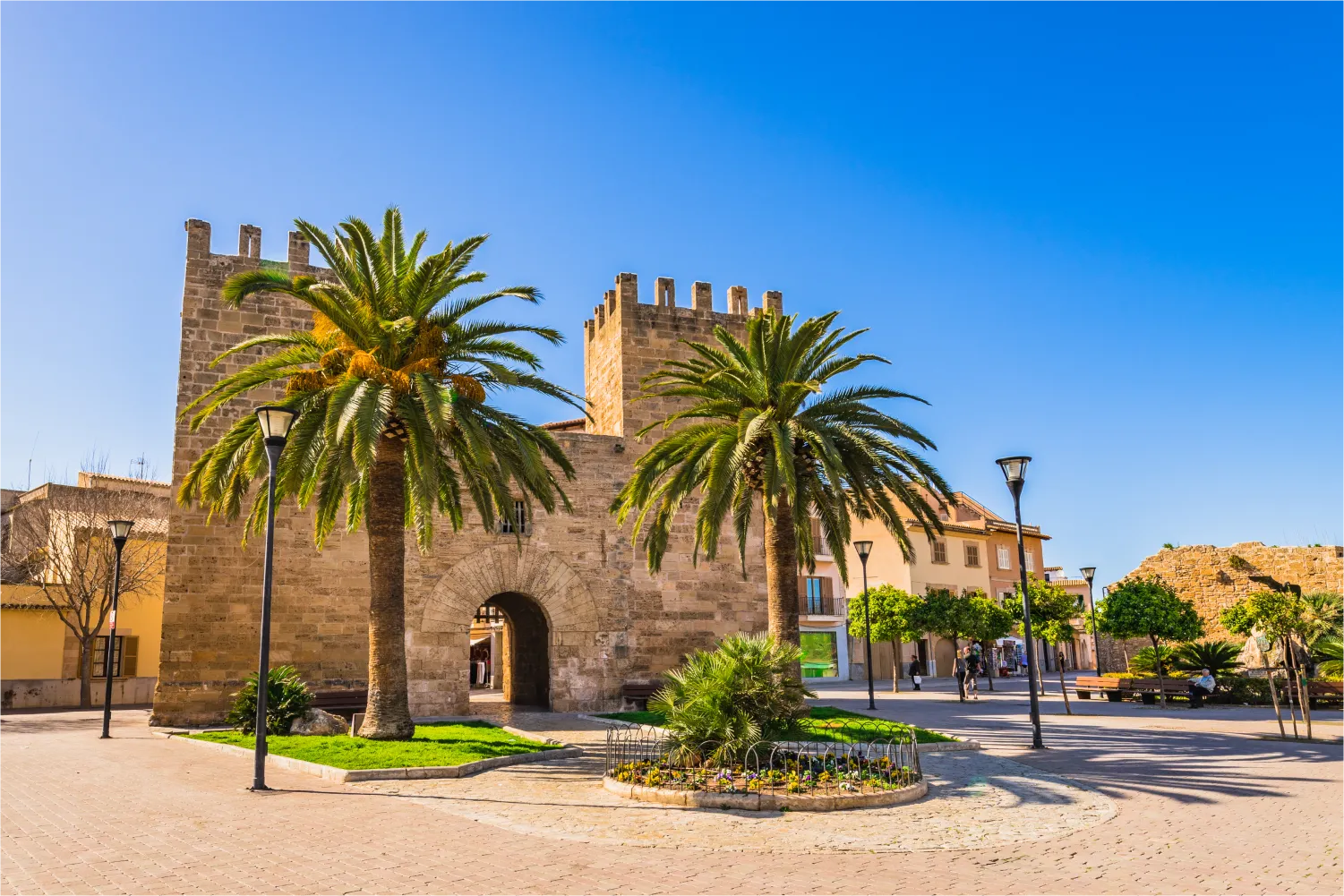The Historical Town Gate Porta Del Moll in Alcudia Old Town