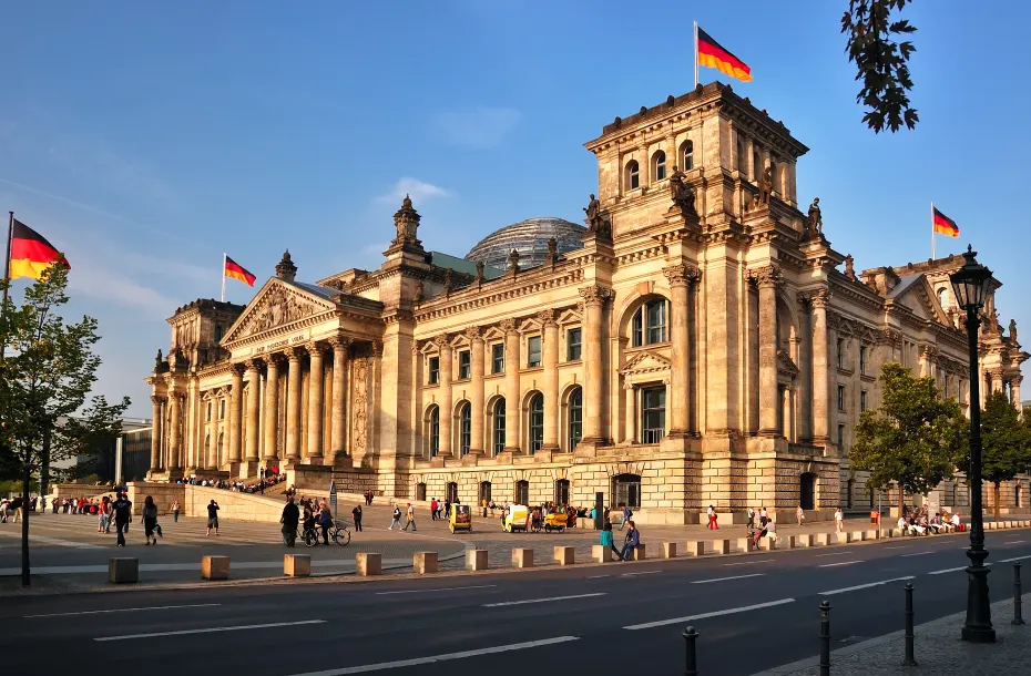 The neo-renaissance palace Reichstag (Reichstagsgebäude) in Berlin