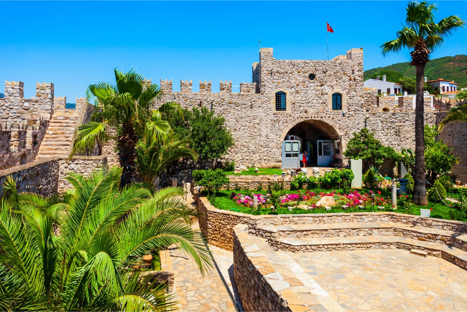 The Castle of Marmaris and its colorful gardens
