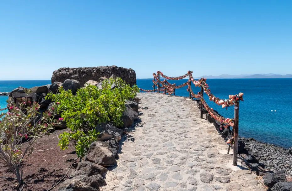 The beautiful Playa Flamingo paved promenade in Playa Blanca, Lanzarote