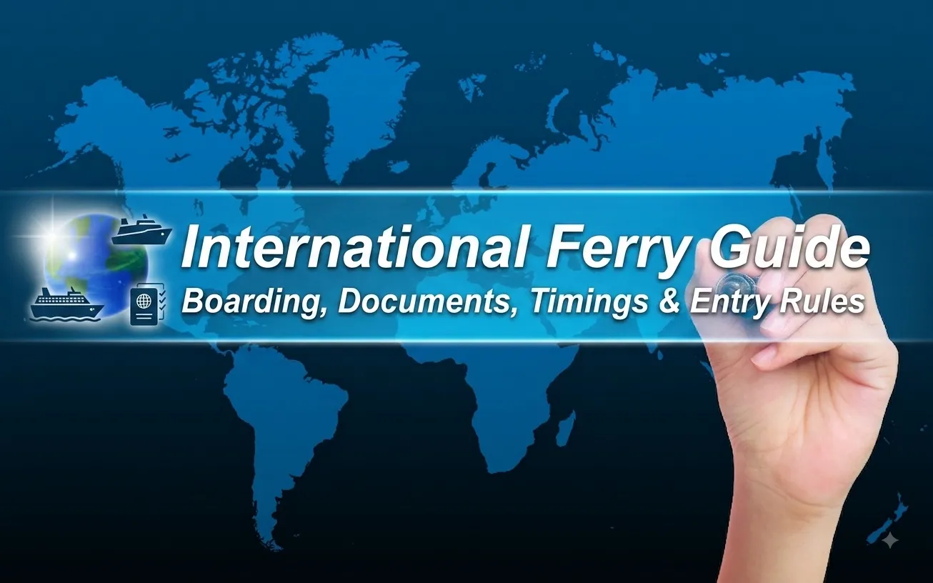 The ultimate international ferry boarding guide with globe background