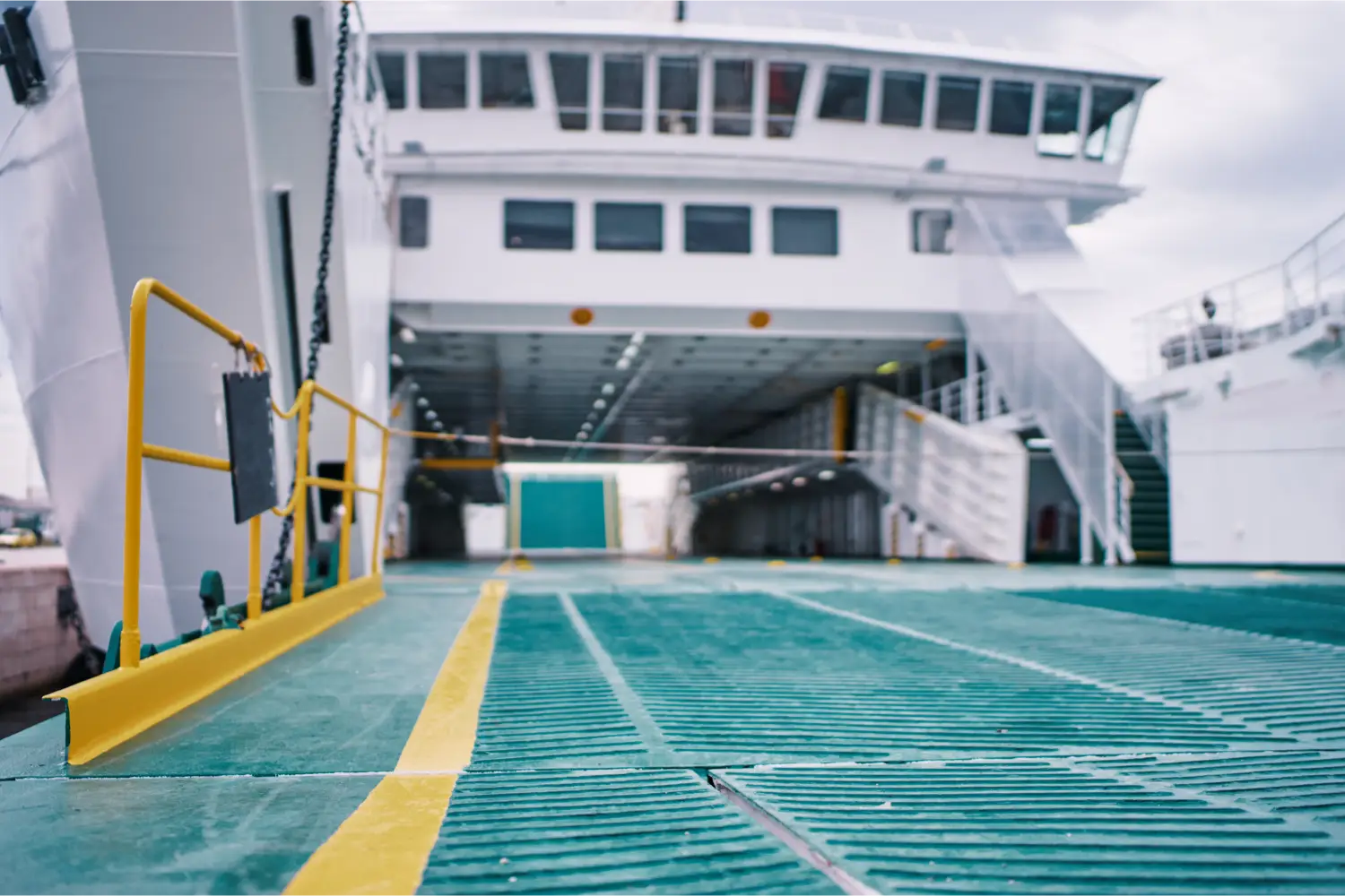 ramp entrance to the ferry garage