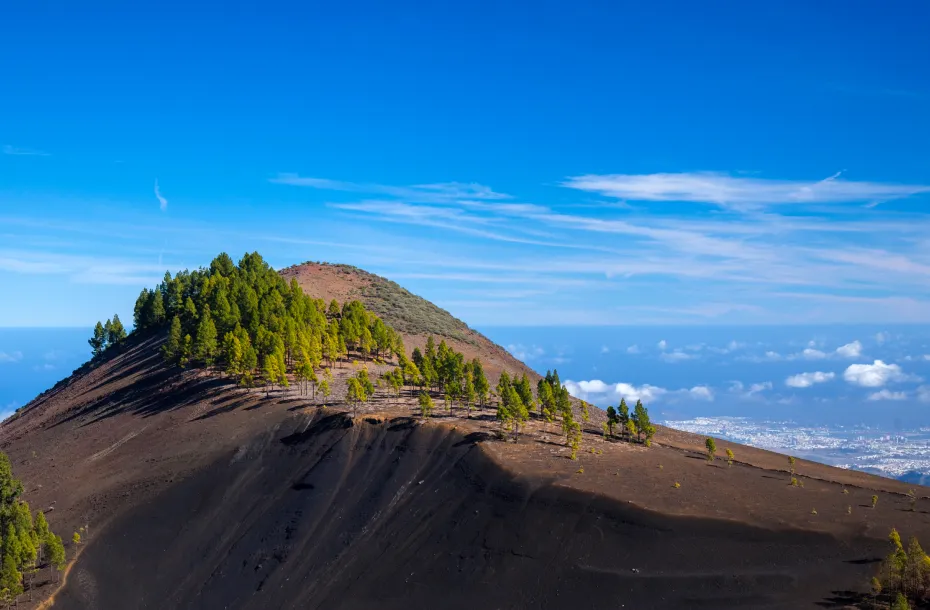 View of Montanon Negro (Black Mountain) in Las Palmas de Gran Canaria