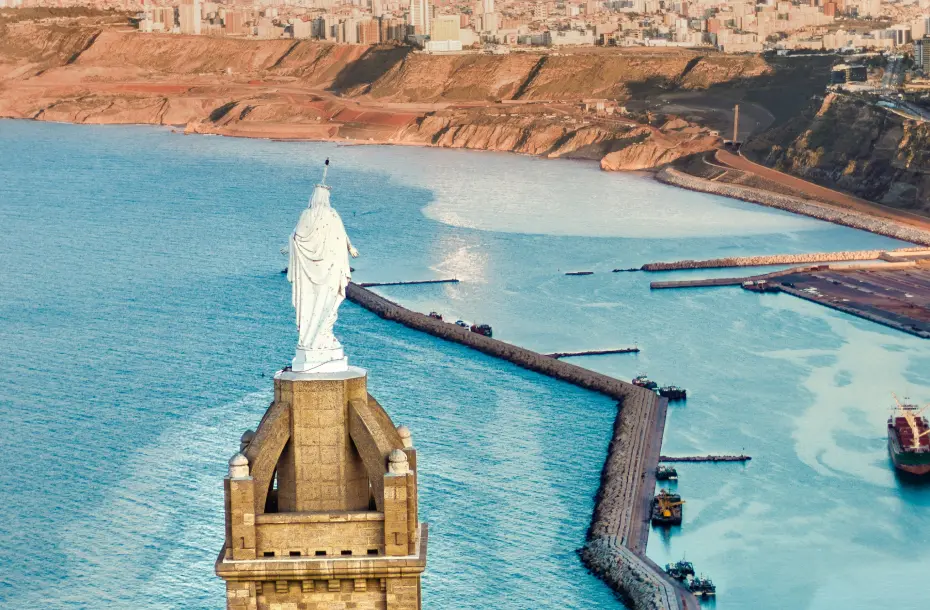 View of the port of Oran in Algiers